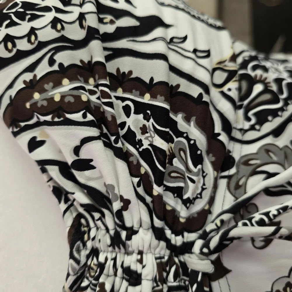 Lands' End Black and White Paisley Swim Top - Picture 4 of 6